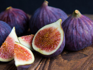 Still life with fresh figs on an old table