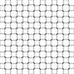 Vector textile seamless pattern with black repeating shapes