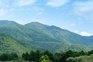 The mountains on a sunny day