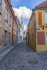 Streets of the medieval Tallinn, Estonia. Summer.