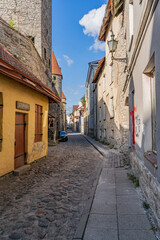 Fototapeta na wymiar Streets of the medieval Tallinn, Estonia. Summer.