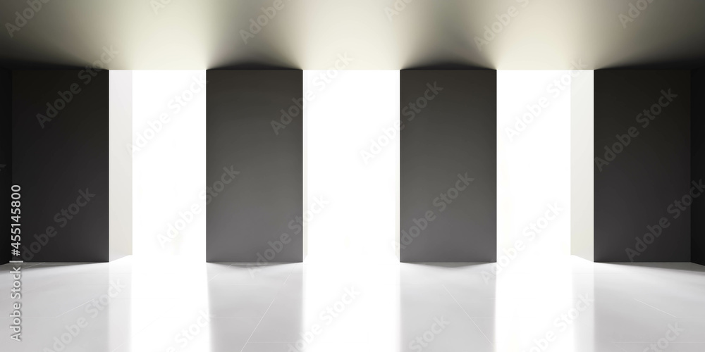 Aufkleber empty abstract studio room with black columns background 3d render illustration