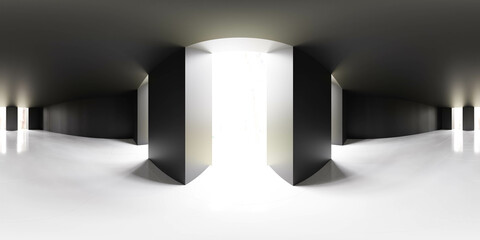dark empty abstract hall studio full 360 degree envitonment map panorama 3d render illustration hdri hdr vr