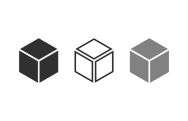 Set of cubes icon isolated on white background.