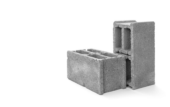 Gray cement cinder block