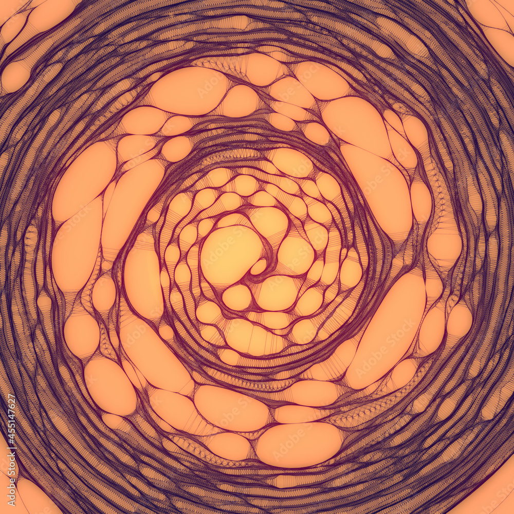Poster smooth organic spiral pattern. modern background design. 3d render illustration