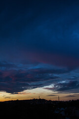 sunset over the city