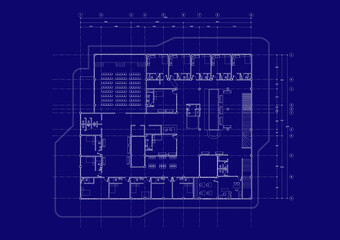 Fototapeta premium Write a blueprint hospital architecture for building.