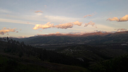 sunset in the mountains of quito ecuador 