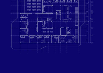 Fototapeta premium Write a blueprint hospital architecture for building.
