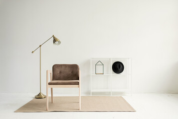 Modern armchair in a minimalist interior