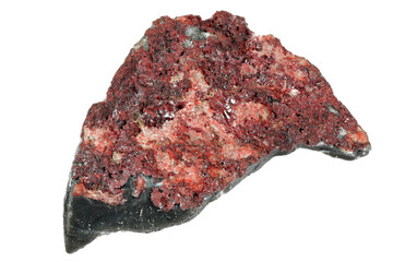 cinnabar from Puerto Las Senales, Spain isolated on white background