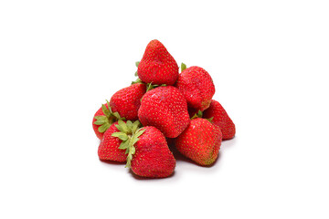 Strawberry. Fresh berries macro. Isolated on white.