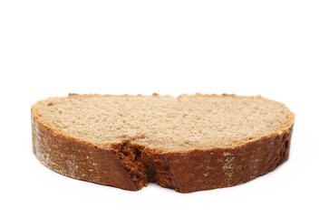 Fototapeta na wymiar Integral rye bread slice isolated on white background 