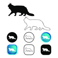 Abstract Cat Animal Icon Set
