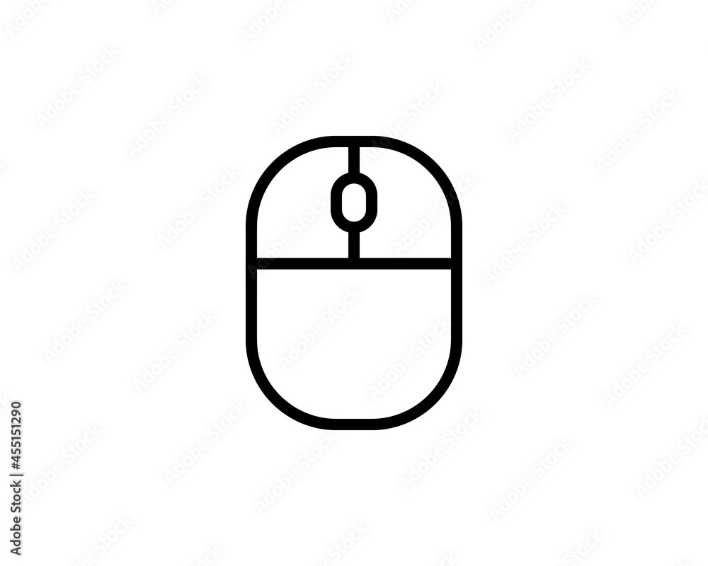 Poster computer mouse linear icon. thin line illustration. contour symbol. vector isolated outline drawing
