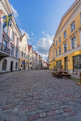 Obraz na płótnie Canvas Streets of the medieval Tallinn, Estonia. Summer.