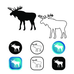 Abstract Moose Animal Icon Set