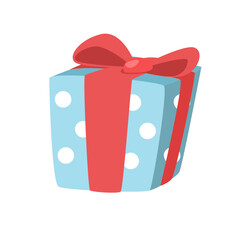 Gift box with red bow. Isolated vector illustration.