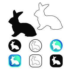 Fototapeta na wymiar Abstract Rabbit Animal Icon Set