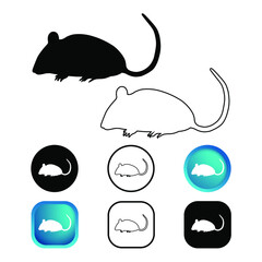 Abstract Rat Animal Icon Set