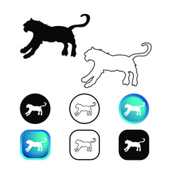 Abstract Tiger Animal Icon Set