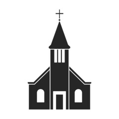Church vector icon.Black vector icon isolated on white background church.