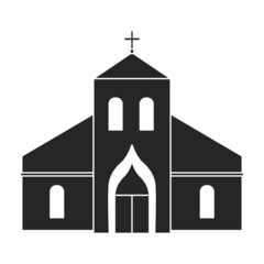 Church vector icon.Black vector icon isolated on white background church.