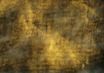 Vintage gold and black grunge texture. Abstract splattered golden background. Contemporary or modern art with grid and subtle noise pattern