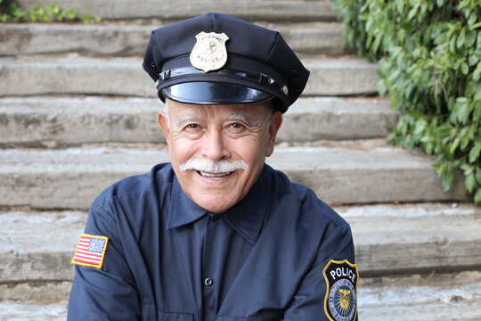 Veteran police officer with a mustache