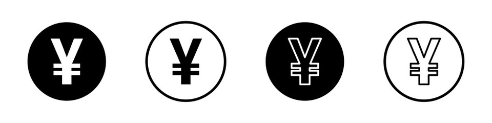 Fototapeta premium Japanese yen coins. Yen icons set isolated on white background. Vector illustration