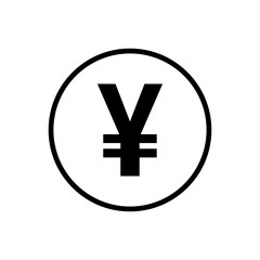Yen coin icon. Japanese yen currency isolated on white background. Vector illustration
