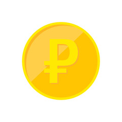 Ruble coin icon. Ruble currency isolated on white background. Vector illustration