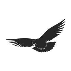 Obraz premium Dove vector icon.Black vector icon isolated on white background dove.