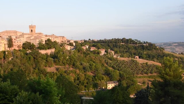 Old medieval town of Recanati in Italy, city of famous poet Giacomo Leopardi