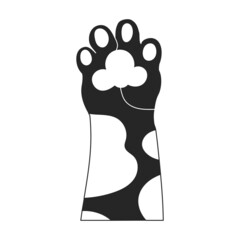 Cat paw vector icon.Black vector icon isolated on white background cat paw.