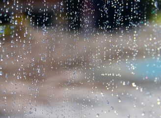 raindrops on glass beautiful background