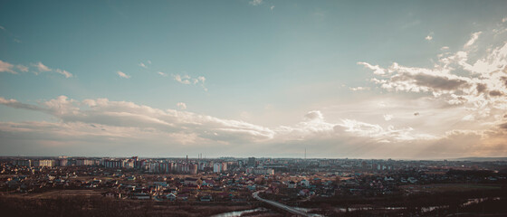 Panoramic photo of the city of Ivano-Frankivsk