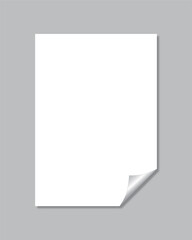 Realistic White Empty Paper Sheet With Curl | Folded Paper Corner