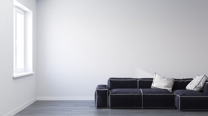 Empty living room with sofa.