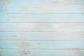 Obraz na płótnie Canvas Blue green light pastel wood painted background with worn texture