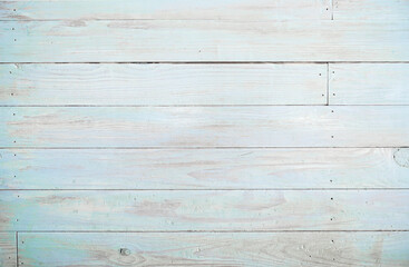 Blue green light pastel wood painted background with worn texture
