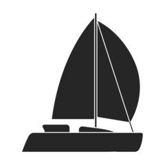 Sail yacht vector icon.Black vector icon isolated on white background sail yacht.