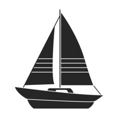 Sail yacht vector icon.Black vector icon isolated on white background sail yacht.