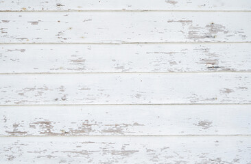 White painted chipped wood texture with flat wooden boards background
