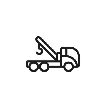 tow truck line icon. city automobile and transport symbol. isolated vector image