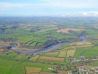 Fototapeta na wymiar Aerial view of the River Avon estuary, Devon 