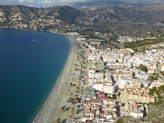 Fototapeta na wymiar Paragliding above La Herradura, Spain 