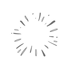 Obraz premium Sunburst doodle. Star, firework explosion. Hand drawn vector Illustration.