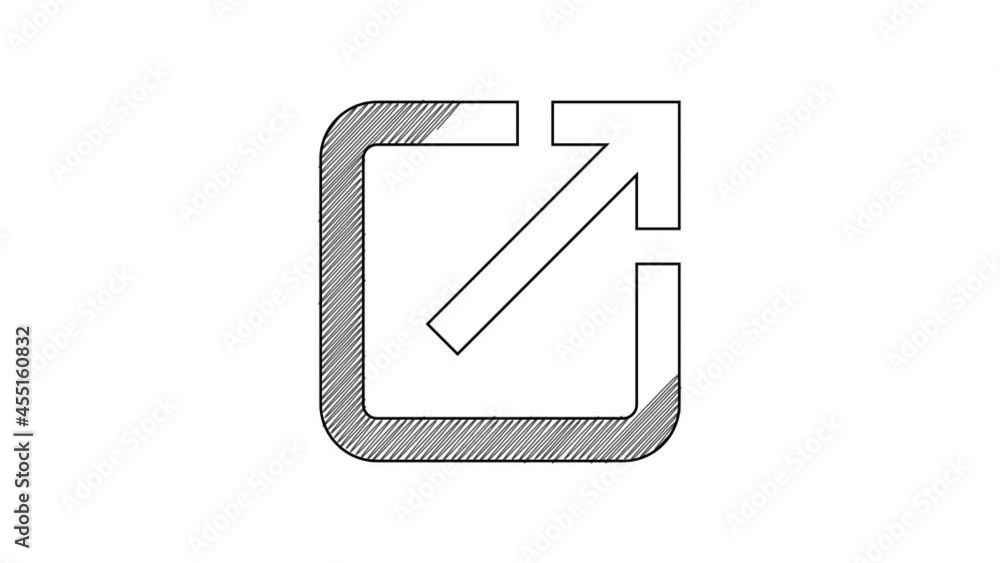 Poster black line open in new window icon isolated on white background. open another tab button sign. brows